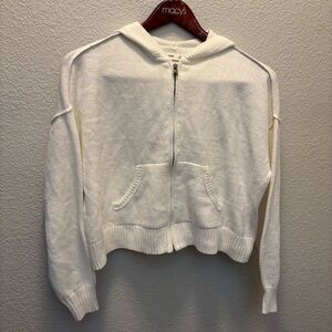 Hollister cropped sweater with hood